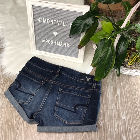 American Eagle Super Stretch Shortie Jean Shorts - Picture 2 of 4